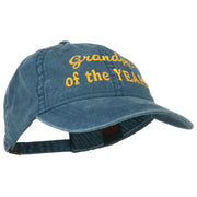 Grandpa of the Year Embroidered Washed Cotton Cap