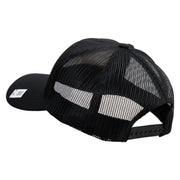 US Marine Corps Emblem Embroidered 6 Panel Structured Cotton Twill Mesh Cap Made in USA - Black OSFM