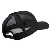 US Marine Corps Emblem Embroidered 6 Panel Structured Cotton Twill Mesh Cap Made in USA - Black OSFM