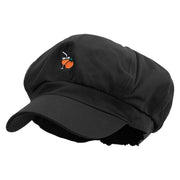 Florida Orange Juice Embroidered Cotton Elastic Newsboy Cap - Black OSFM