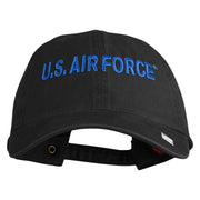 US Air Force Blue Letter Embroidered Pigment Dyed Cap - Black OSFM