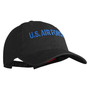 US Air Force Blue Letter Embroidered Pigment Dyed Cap - Black OSFM