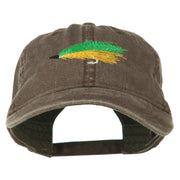 Fishing Green Fly Embroidered Washed Cap