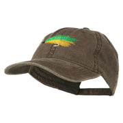 Fishing Green Fly Embroidered Washed Cap