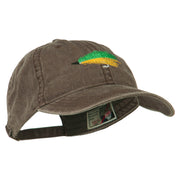 Fishing Green Fly Embroidered Washed Cap