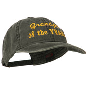 Grandpa of the Year Embroidered Washed Cotton Cap