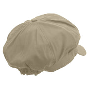 Florida Orange Juice Embroidered Cotton Elastic Newsboy Cap - Beige OSFM