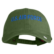 US Air Force Blue Letter Embroidered Pigment Dyed Cap - Olive OSFM