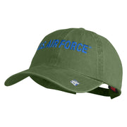 US Air Force Blue Letter Embroidered Pigment Dyed Cap - Olive OSFM