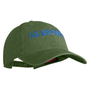 US Air Force Blue Letter Embroidered Pigment Dyed Cap - Olive OSFM