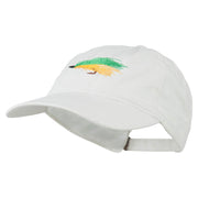 Fishing Green Fly Embroidered Washed Cap