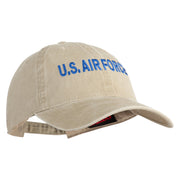 US Air Force Blue Letter Embroidered Pigment Dyed Cap - Khaki OSFM