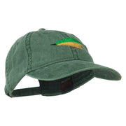 Fishing Green Fly Embroidered Washed Cap