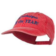 Grandpa of the Year Embroidered Washed Cotton Cap