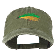 Fishing Green Fly Embroidered Washed Cap