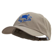 Lazy Turtle Surf Club Embroidered Normal Dyed Washed Caps - Olive OSFM