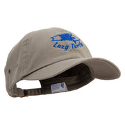 Lazy Turtle Surf Club Embroidered Normal Dyed Washed Caps - Olive OSFM