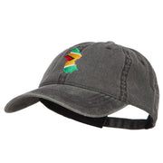 Guyana Map Flag Embroidered Washed Cap