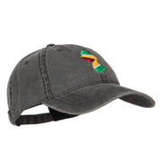 Guyana Map Flag Embroidered Washed Cap