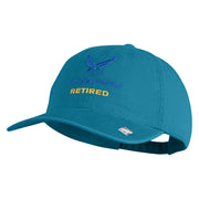 US Air Force Retired with Wing Embroidered Pigment Dyed Cap - Sky Blue OSFM