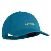 US Air Force Retired with Wing Embroidered Pigment Dyed Cap - Sky Blue OSFM