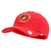 US Marine Corps Veteran Emblem Embroidered 6 Panel Unstructured Cotton Twill Cap Made in USA - Red OSFM