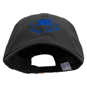 Lazy Turtle Surf Club Embroidered Normal Dyed Washed Caps - Black OSFM