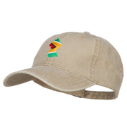 Guyana Map Flag Embroidered Washed Cap