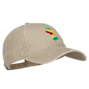 Guyana Map Flag Embroidered Washed Cap