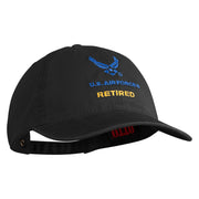 US Air Force Retired with Wing Embroidered Pigment Dyed Cap - Black OSFM