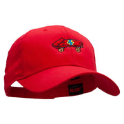 Red Mini Skateboard Embroidered Low Profile Cap