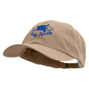 Lazy Turtle Surf Club Embroidered Normal Dyed Washed Caps - Khaki OSFM