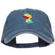 Guyana Map Flag Embroidered Washed Cap