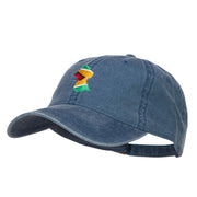 Guyana Map Flag Embroidered Washed Cap