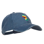 Guyana Map Flag Embroidered Washed Cap