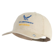 US Air Force Retired with Wing Embroidered Pigment Dyed Cap - Khaki OSFM