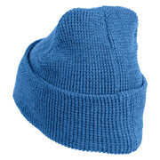 Block Letter LA Embroidered Waffle Knit Cuff Beanie - Sky-Blue OSFM