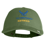 US Air Force Retired with Wing Embroidered Pigment Dyed Cap - Olive OSFM