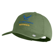 US Air Force Retired with Wing Embroidered Pigment Dyed Cap - Olive OSFM