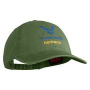 US Air Force Retired with Wing Embroidered Pigment Dyed Cap - Olive OSFM