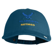 US Air Force Retired with Wing Embroidered Pigment Dyed Cap - Navy OSFM