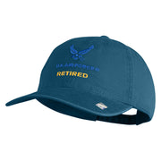 US Air Force Retired with Wing Embroidered Pigment Dyed Cap - Navy OSFM