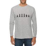 Black Chess Piece Graphic Long Sleeve Crewneck Tee