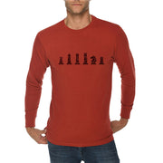 Black Chess Piece Graphic Long Sleeve Crewneck Tee