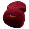 East Coast Embroidered 12 Inch Long Knitted Beanie - Maroon OSFM