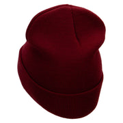 East Coast Embroidered 12 Inch Long Knitted Beanie - Maroon OSFM