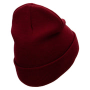 East Coast Embroidered 12 Inch Long Knitted Beanie - Maroon OSFM