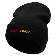 East Coast Embroidered 12 Inch Long Knitted Beanie - Black OSFM