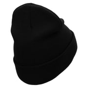 East Coast Embroidered 12 Inch Long Knitted Beanie - Black OSFM