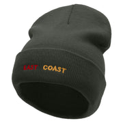 East Coast Embroidered 12 Inch Long Knitted Beanie - Dk-Grey OSFM